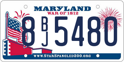 MD license plate 8BJ5480