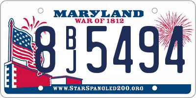MD license plate 8BJ5494