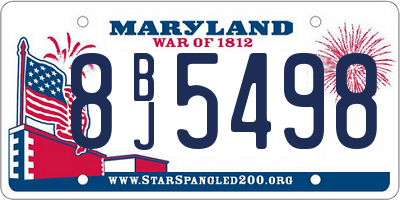 MD license plate 8BJ5498