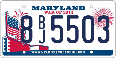 MD license plate 8BJ5503