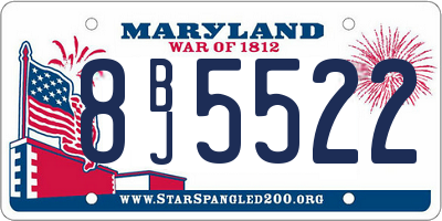MD license plate 8BJ5522