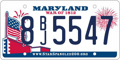 MD license plate 8BJ5547