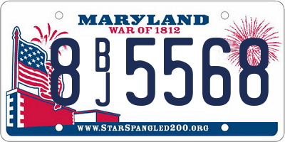 MD license plate 8BJ5568