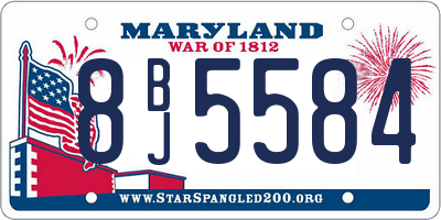 MD license plate 8BJ5584