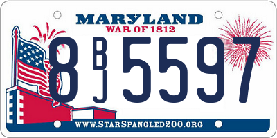 MD license plate 8BJ5597
