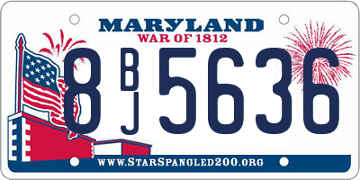 MD license plate 8BJ5636