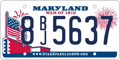 MD license plate 8BJ5637