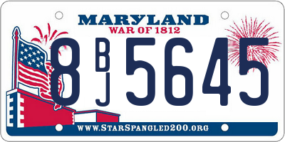 MD license plate 8BJ5645