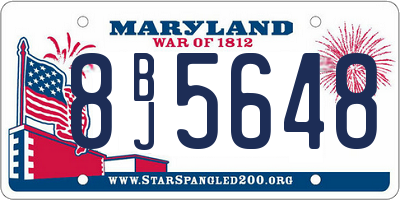 MD license plate 8BJ5648