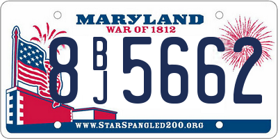MD license plate 8BJ5662