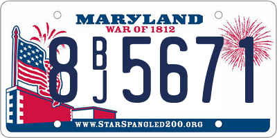 MD license plate 8BJ5671