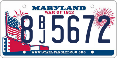 MD license plate 8BJ5672
