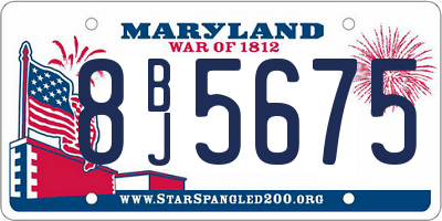 MD license plate 8BJ5675