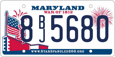 MD license plate 8BJ5680