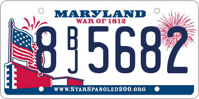 MD license plate 8BJ5682
