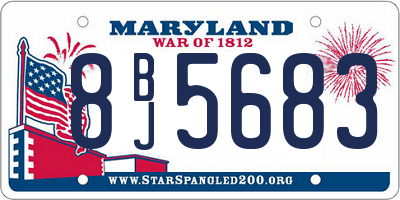 MD license plate 8BJ5683