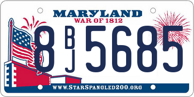 MD license plate 8BJ5685