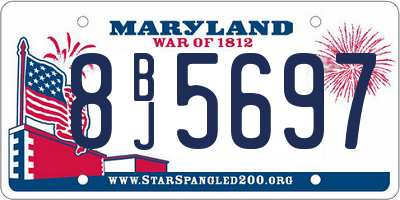 MD license plate 8BJ5697