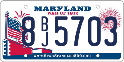 MD license plate 8BJ5703