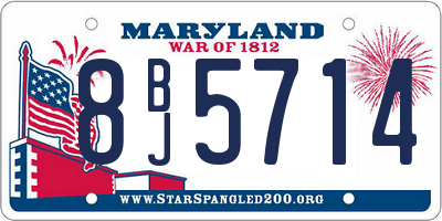 MD license plate 8BJ5714