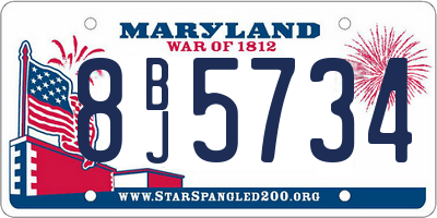 MD license plate 8BJ5734