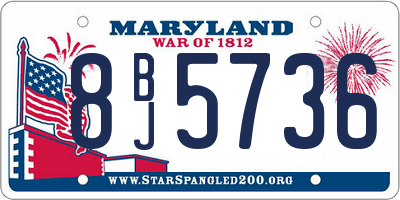 MD license plate 8BJ5736