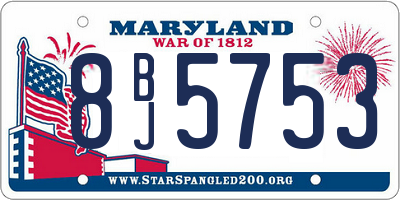 MD license plate 8BJ5753