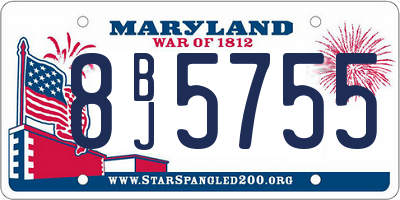 MD license plate 8BJ5755