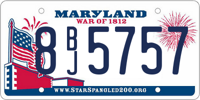 MD license plate 8BJ5757