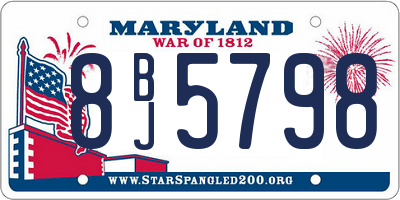 MD license plate 8BJ5798