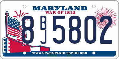 MD license plate 8BJ5802