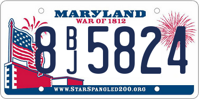 MD license plate 8BJ5824