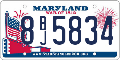MD license plate 8BJ5834