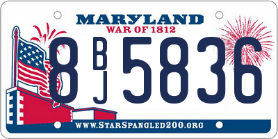 MD license plate 8BJ5836