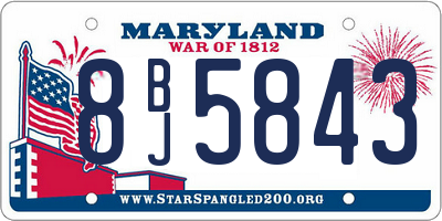MD license plate 8BJ5843