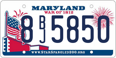 MD license plate 8BJ5850