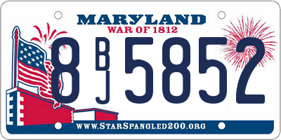 MD license plate 8BJ5852