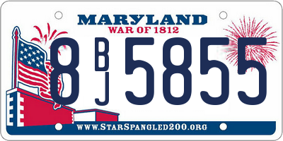 MD license plate 8BJ5855