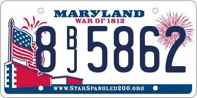 MD license plate 8BJ5862