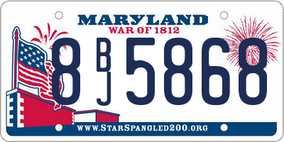 MD license plate 8BJ5868