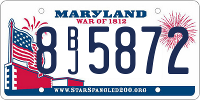 MD license plate 8BJ5872