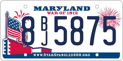 MD license plate 8BJ5875