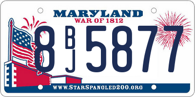 MD license plate 8BJ5877