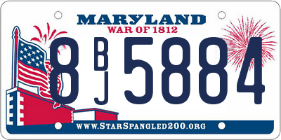 MD license plate 8BJ5884