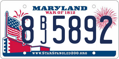 MD license plate 8BJ5892