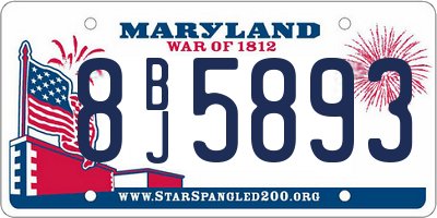 MD license plate 8BJ5893