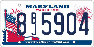 MD license plate 8BJ5904