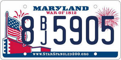 MD license plate 8BJ5905