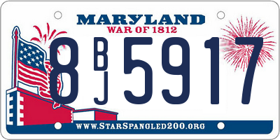 MD license plate 8BJ5917