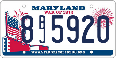 MD license plate 8BJ5920